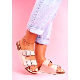 EVE Papuci De Damă Pe Plută Cu Închizători Roz Si Senor 1