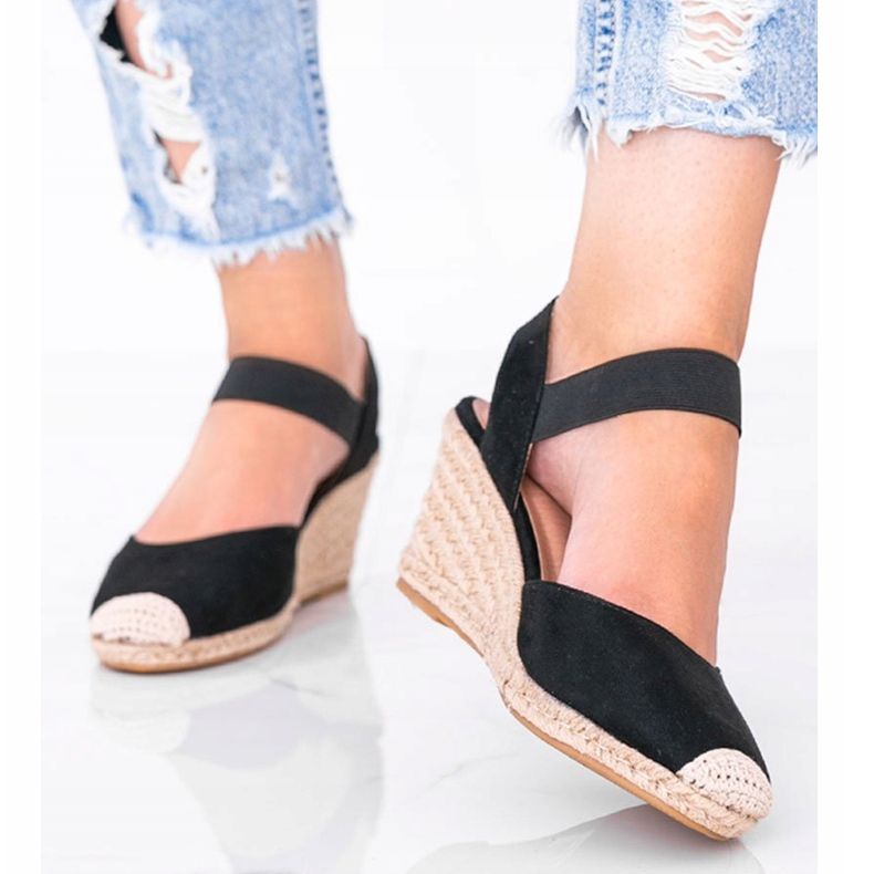 Espadrile negre pe pană de Louise negru 1