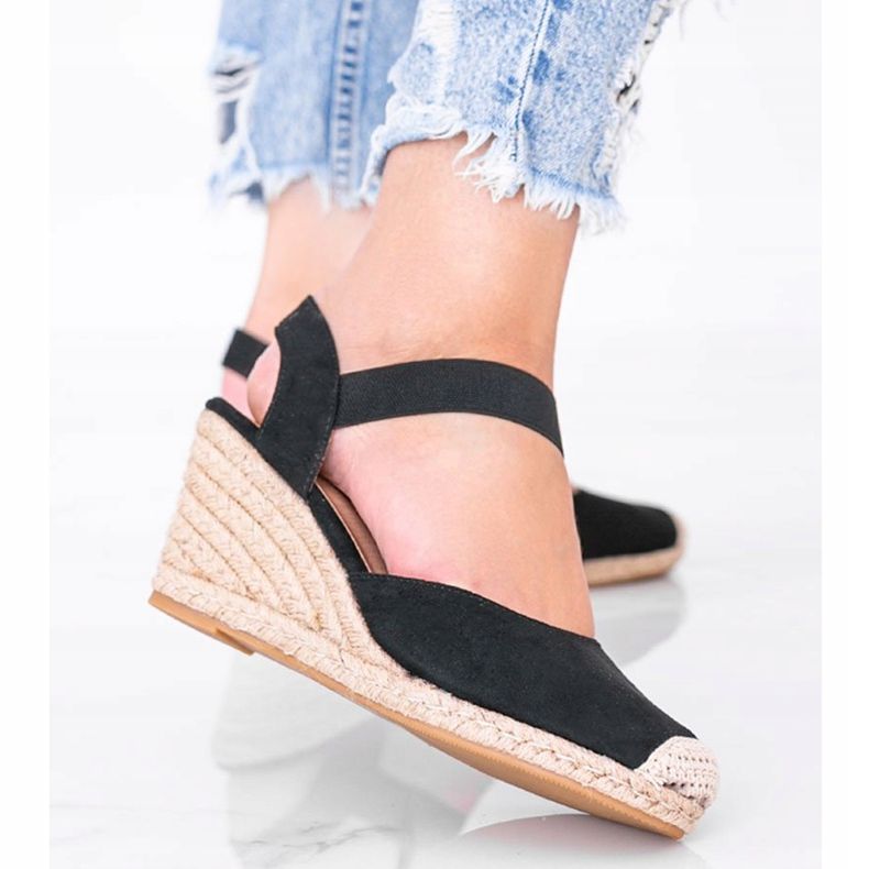 Espadrile negre pe pană de Louise negru 2
