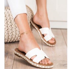 SHELOVET Papuci albi casual 1