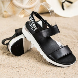 Filippo Sandale din piele cu velcro negru 1