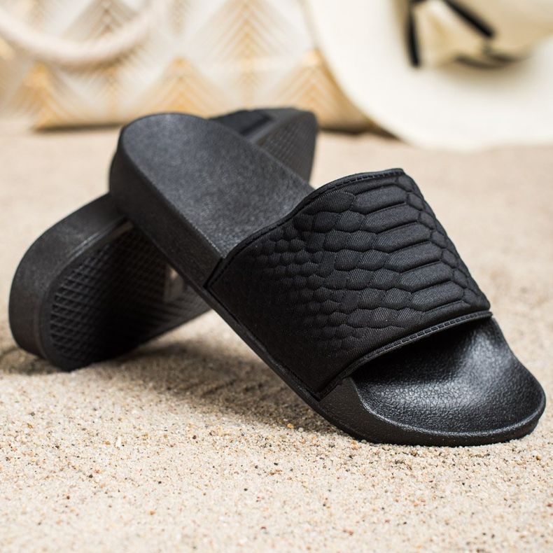 SHELOVET Papuci din material textil negru 1