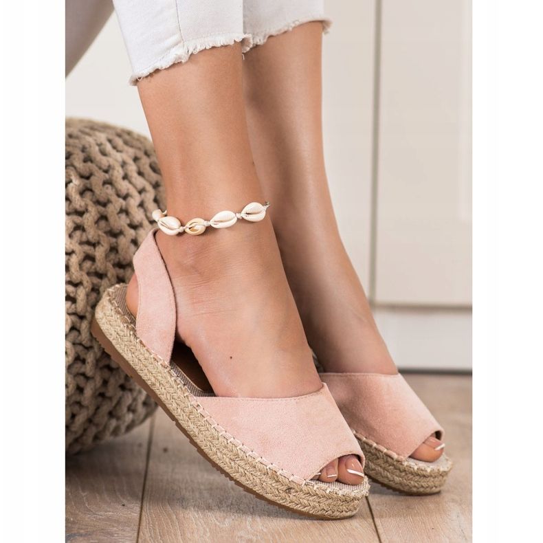 Ideal Shoes Espadrile alunecoase roz 1 Ideal Shoes Espadrile alunecoase roz 1