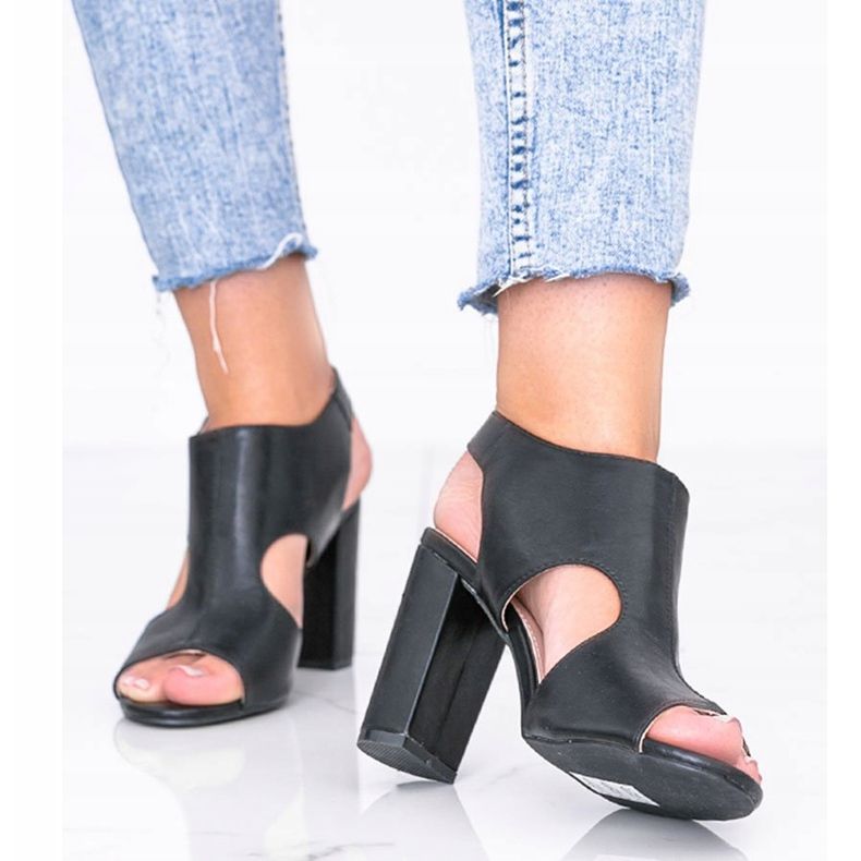 Sandale negre pe stâlpul Gally negru 1