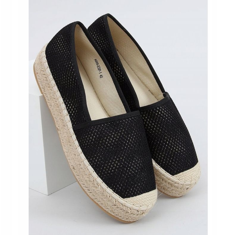 Espadrile negre pentru femei A666-ESP-1 Negre negru 1