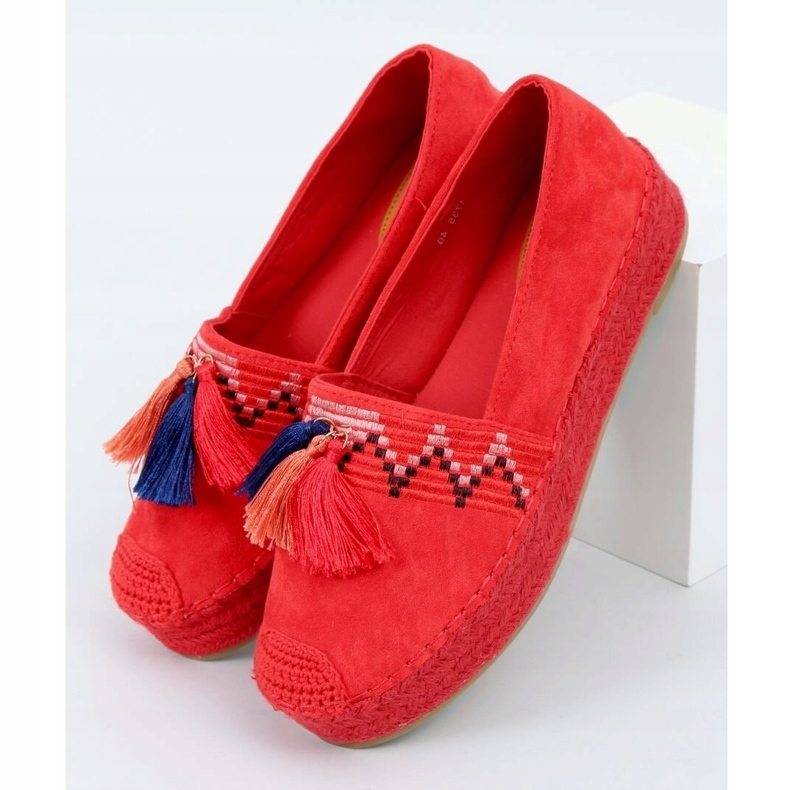 Roșu 1735 Espadrile cu franjuri roșii roşu 1