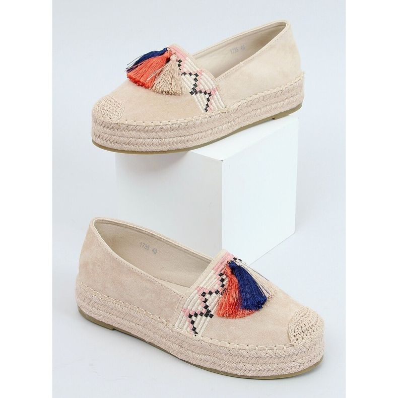 Espadrile cu franjuri bej 1735 Bej 1