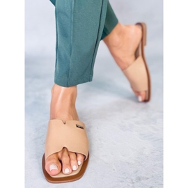 Papuci bej femei 3526 Camel 2
