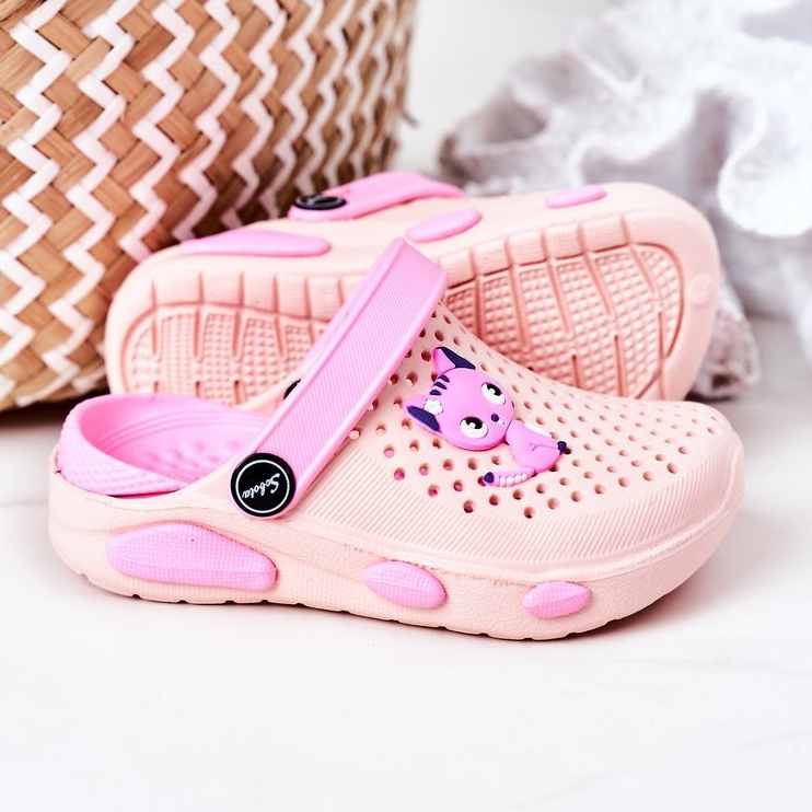 Papuci roz Crocs pentru copii Olivia 1
