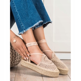 Seastar Espadrile legate pe platformă bej 2