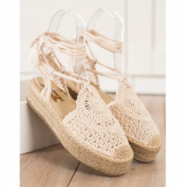 Seastar Espadrile legate pe platformă bej 1