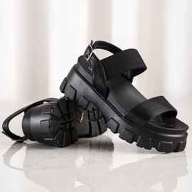 Seastar Sandale negre pe platforma modei negru 1