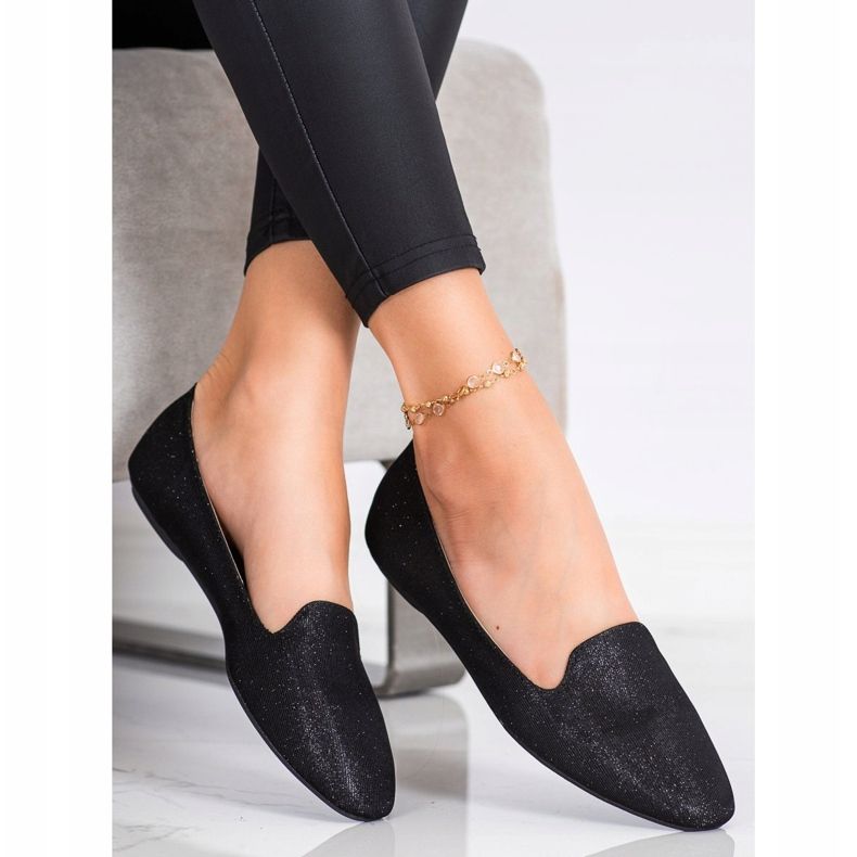 Super Mode Balerini sclipici negru 1 Super Mode Balerini sclipici negru 1