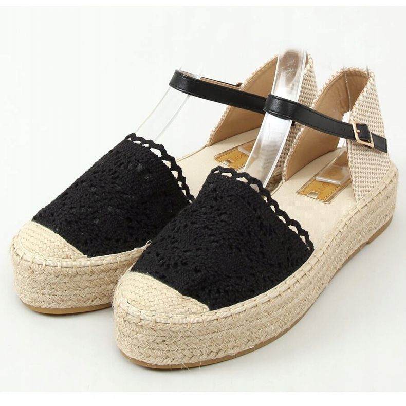 Espadrile din dantelă neagră 919-4 Neagră negru 1 Espadrile din dantelă neagră 919-4 Neagră negru 1