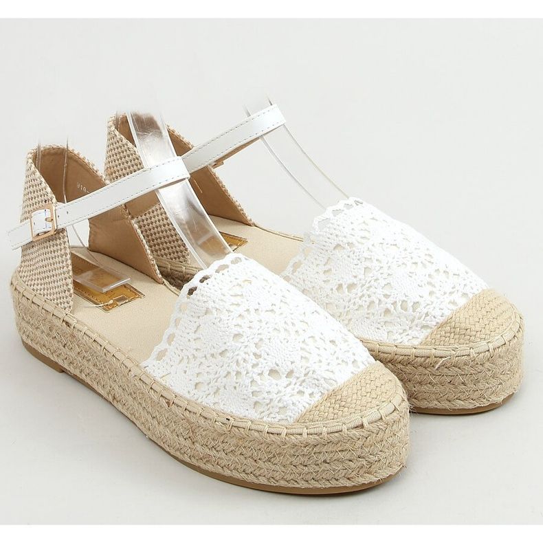 Espadrile din dantelă albă 919-4 Albă 1 Espadrile din dantelă albă 919-4 Albă 1