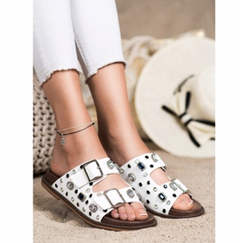 Seastar Flip-flops la modă cu cristale alb 1