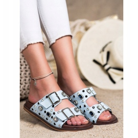 Seastar Flip-flops la modă cu cristale albastru 3