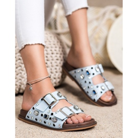 Seastar Flip-flops la modă cu cristale albastru 4