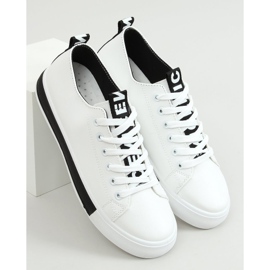 Adidași de damă alb-negru LR2189 ALB / NEGRU 1
