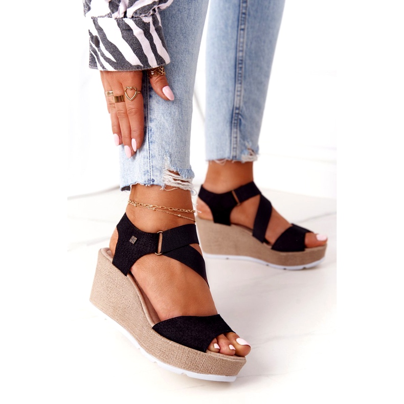 Sandale de piele cu piele Big Star FF276016 Negru 1