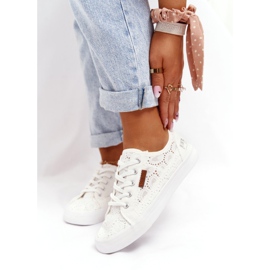 Adidași de dantelă pentru dama Big Star W274925 Alb 3