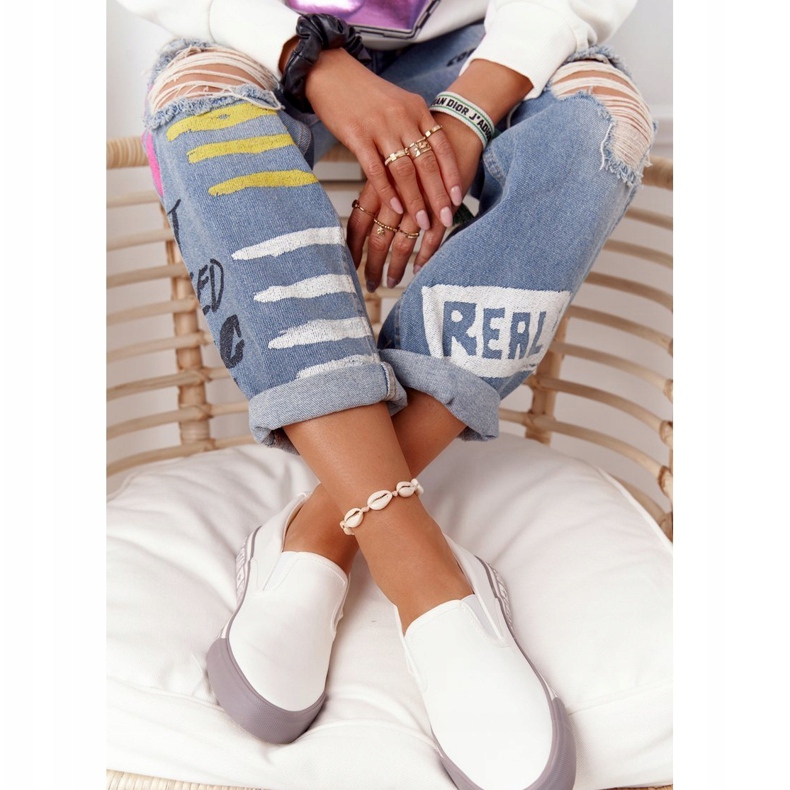 Adidași pentru femei Slip-on Big Star HH274007 Alb 5