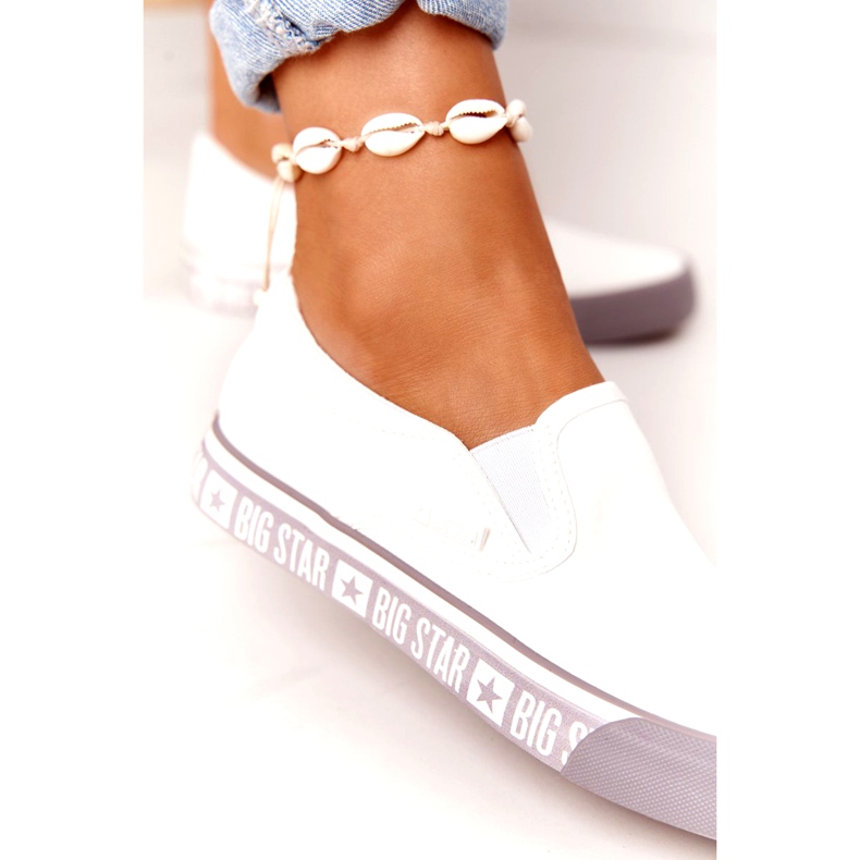 Adidași pentru femei Slip-on Big Star HH274007 Alb 4