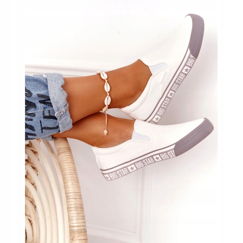 Adidași pentru femei Slip-on Big Star HH274007 Alb 1