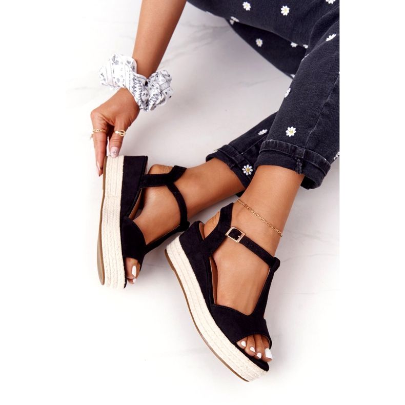 PG1 Sandale cu toc negru Graciosa 9R93 Negru 1