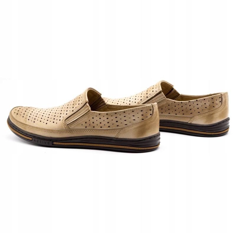 Polbut Pantofi ajurati pentru barbati 2107P, bej 6