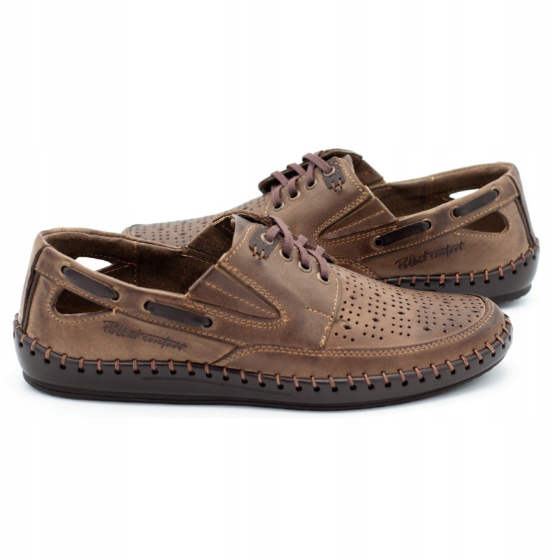 Polbut Mocasini ajurati barbati J69L maro 1