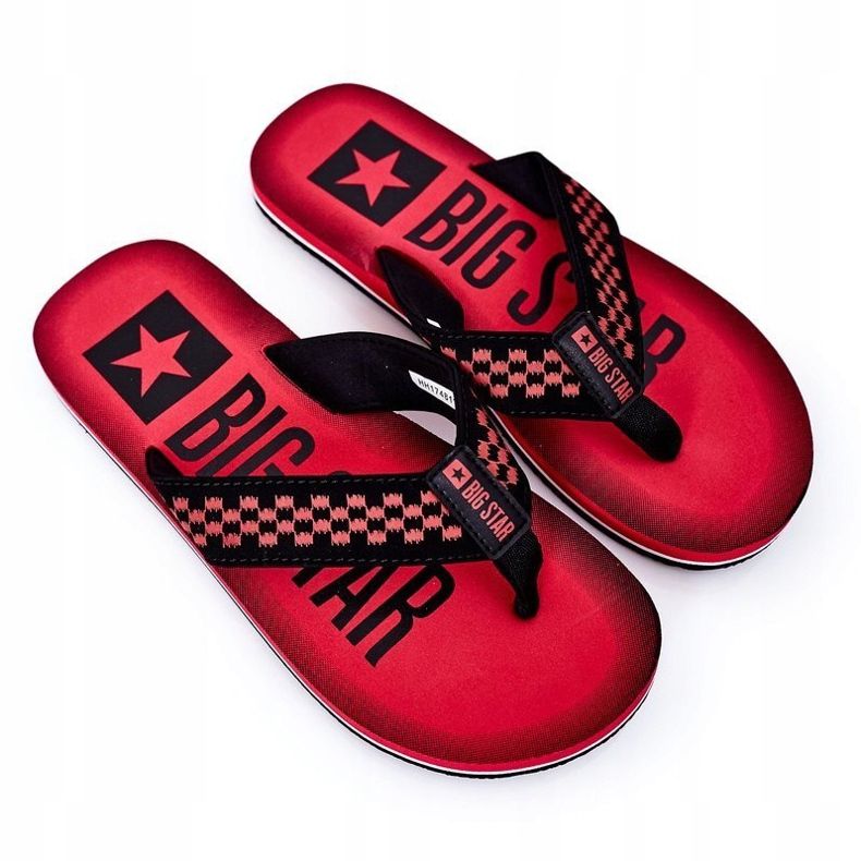 Flip-flops pentru bărbați Big Star HH174811 Roșu negru roşu 1