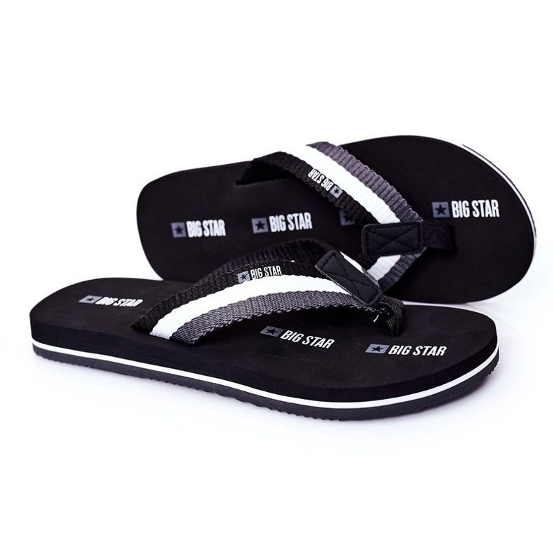 Flip-flops negre pentru bărbați Big Star HH174828 negru 1