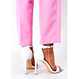 Sandale elegante pe toc înalt Lu Boo White alb 2 Sandale elegante pe toc înalt Lu Boo White alb 2