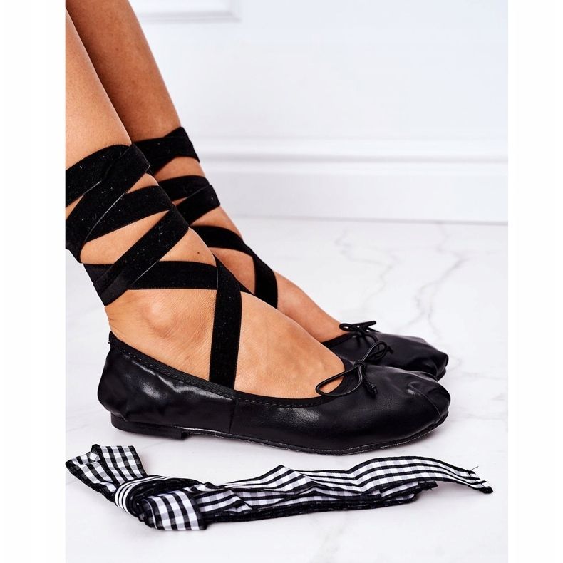Balerini negri Lu Boo Tied negru 1