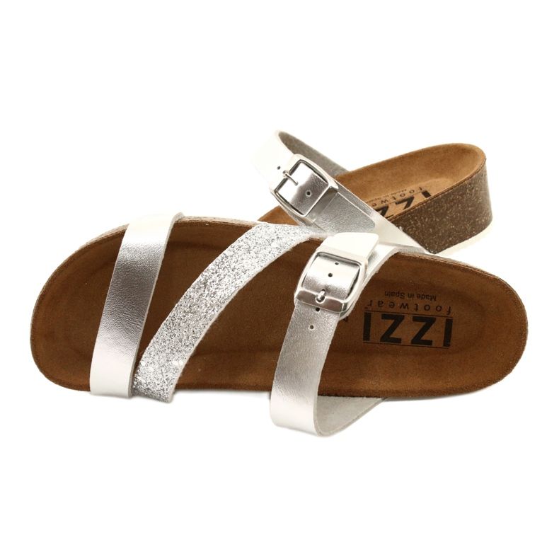 IZZI Insert din piele de dimensiuni flip-flop-sly-sly pentru femei argint 4