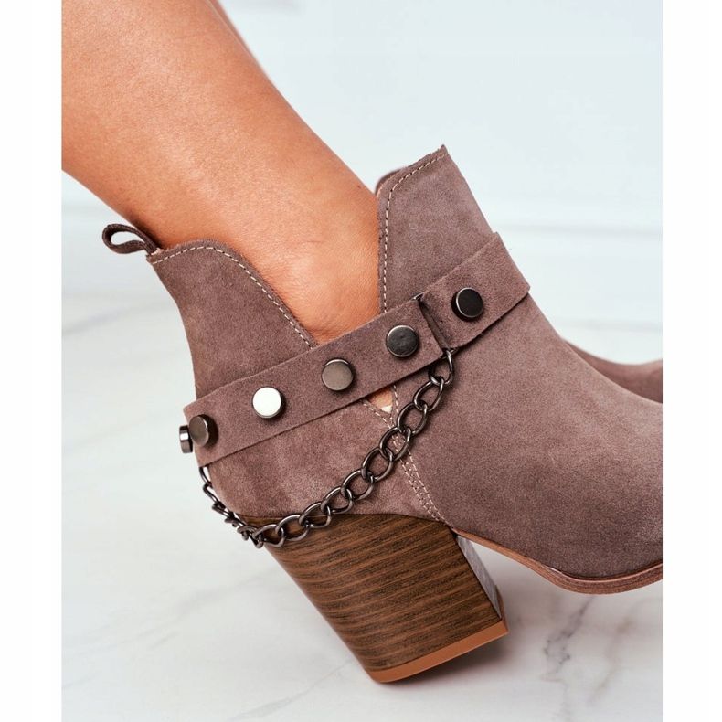 Lewski Shoes Cizme de velur pe o bară Pantofi Lewski 2880 Maro 2