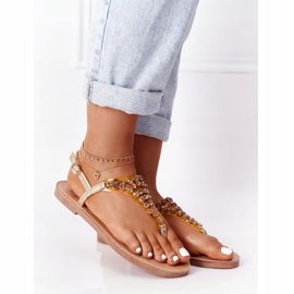 Sandale Flip-flops Cu Pietre Lu Boo Golden de aur 2