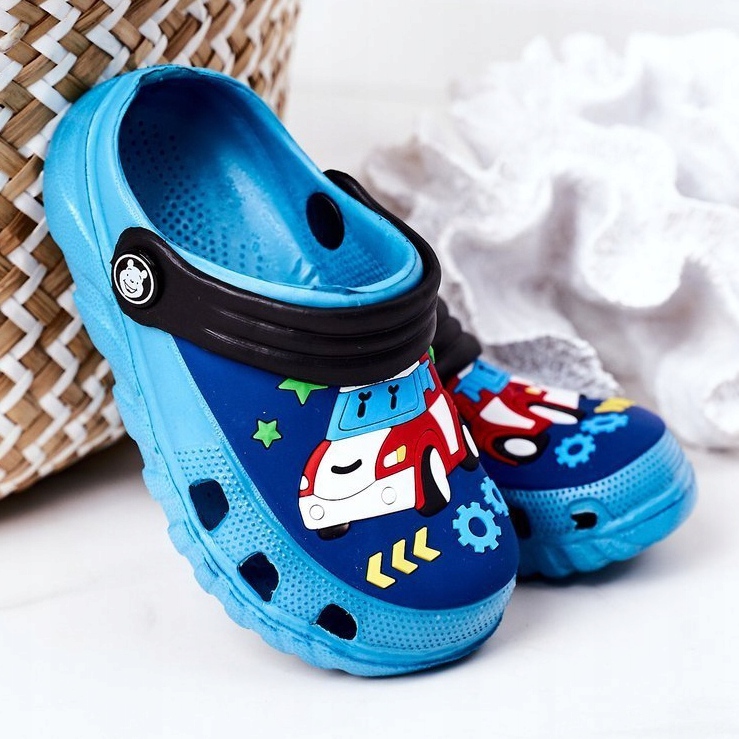 Papuci de spumă pentru copii Crocs Blue Black Oscar negru albastru 2