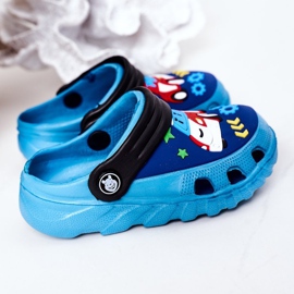 Papuci de spumă pentru copii Crocs Blue Black Oscar negru albastru 1