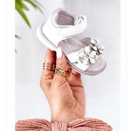 Apawwa Sandale pentru copii cu velcro alb Maysa 1