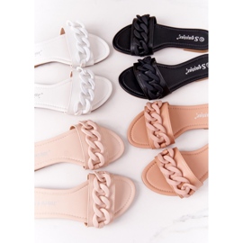 PS1 Papuci din piele cu lanț negru pas cu pas 1