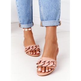 PS1 Papuci din piele cu cămilă cu lanț pas cu pas kaki 2