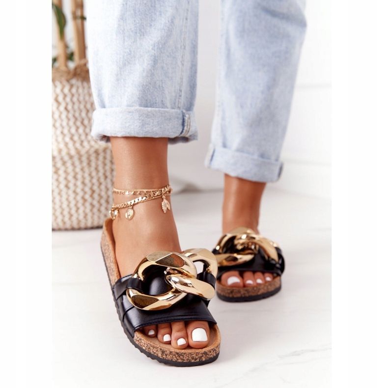 PS1 Flip Flops negru cu un lanț Black Last Dance 2