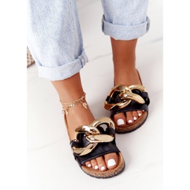 PS1 Flip Flops negru cu un lanț Black Last Dance 3