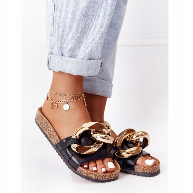 PS1 Flip Flops negru cu un lanț Black Last Dance 1