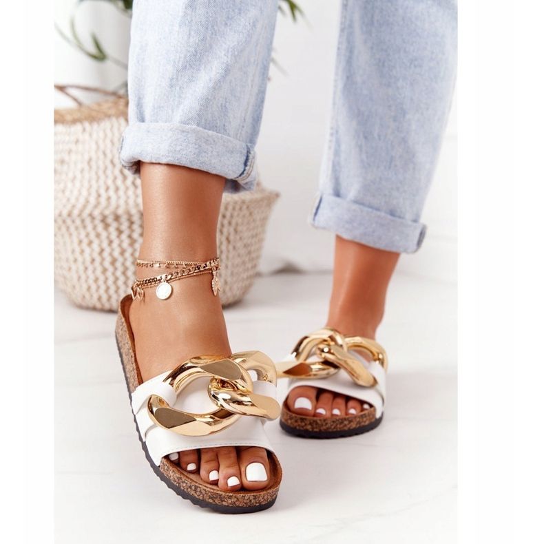 PS1 Flip Flops albi cu un lanț Last Dance 1