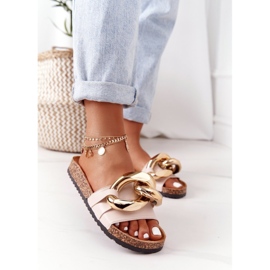Flip Flops Beige cu un lanț Beige Last Dance bej 1