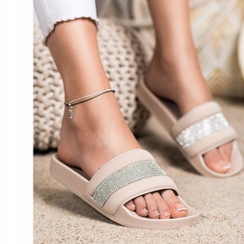 SHELOVET Papuci Cu Zirconiu Cubic bej 1