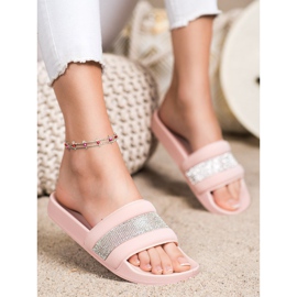 SHELOVET Papuci Cu Zirconiu Cubic roz 2